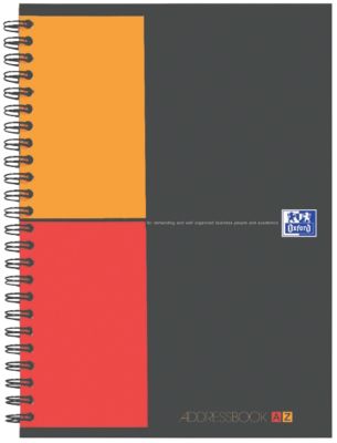 Bloc à spirale OXFORD International addressbook Ligné microperforation A5+ 90 g/m² Noir 5 /Paquet