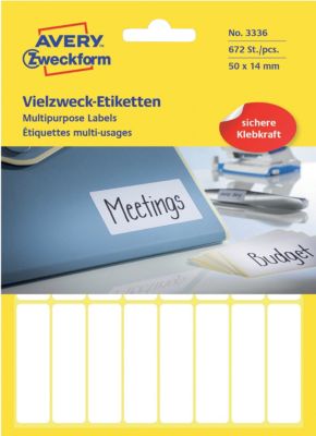 Étiquettes universelles AVERY Zweckform 3336 Blanc 50 x 14 mm 28 Feuilles de 24 Étiquettes