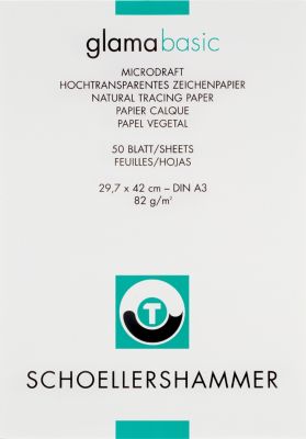 Papier à dessin SCHOELLERSHAMMER Glama Basic 883 A3 82 g/m² 297 x 420 mm Transparent 50 Feuilles