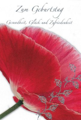 Carte d’anniversaire bsb-obpacher Coquelicot 11.5 x 17 cm Spécial Assortiment 10 Unités