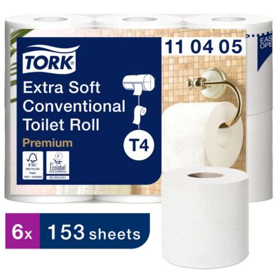 Papier Toilette Tork T4 4 épaisseurs 6 Rouleaux de 150 Feuilles