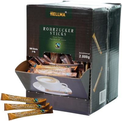 Sticks de sucre Assortiment Hellma 500 Unités de 4 g