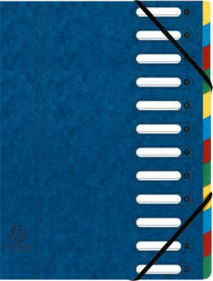 Trieur Exacompta Carte lustrée véritable A4 Bleu Carte