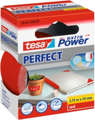 Rubans toilés tesa extra Power 56343-00038 38 mm x 2,75 m Rouge