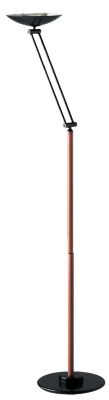 Lampadaire Aluminor Libert 4N Noir, merisier 330 W Halogène 700 x 335 x 1 860 mm