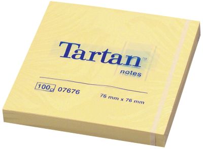 Notes Tartan Jaune 76 x 76 mm 100 Feuilles