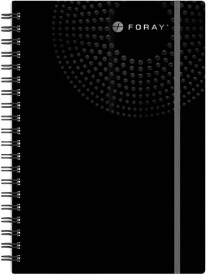 Carnet de notes à spirale Foray Executive A5 Noir Couverture rigide Quadrillé  100 feuilles