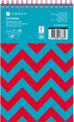Bloc-notes à spirale Foray Extreme Turquoise 125 x 200 mm Ligné 100 Feuilles