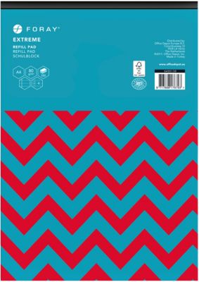 Recharge pour bloc-notes Foray Extreme Turquoise A4 Ligné 100 feuilles Paquet de 5