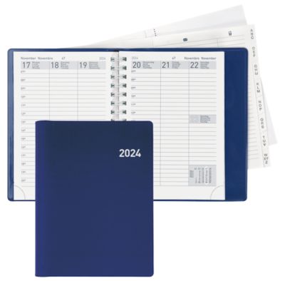 Agenda Biella Rex, Wire-O A6 1 Semaine sur 2 pages 2021 Bleu