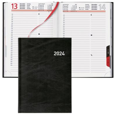 Agenda Biella Registra A5 1 Jour par page 2021 Noir