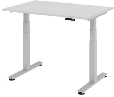 Bureau assis-debout Hammerbacher Ergonomic Aktiv XDSM 12/5/S Gris clair 1 200 x 800 x 635 mm