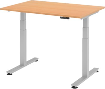 Bureau assis-debout Hammerbacher Ergonomic Aktiv XDSM 12/6/S Imitation hêtre 1 200 x 800 x 635 mm