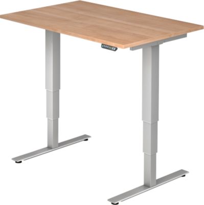 Bureau assis-debout Hammerbacher Ergonomic Aktiv XDSM 12/N/S Imitation noyer 1 200 x 800 x 635 mm