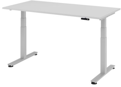 Bureau assis-debout Hammerbacher Egonomic Aktiv XDSM 16/5/S Gris clair 1 600 x 800 x 635 mm