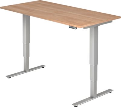 Bureau assis-debout Hammerbacher Egonomic Aktiv XDSM 16/N/S Imitation noyer 1 600 x 800 x 635 mm