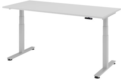 Bureau assis-debout Hammerbacher Ergonomic Aktiv XDSM 19/5/S Gris clair 1 800 x 800 x 635 mm