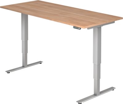Bureau assis-debout Hammerbacher Ergonomic Aktiv XDSM 19/N/S Imitation noyer 1 800 x 800 x 635 mm