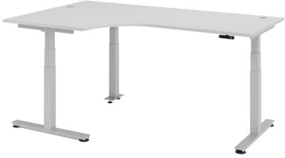 Bureau assis-debout Hammerbacher Ergonomic Aktiv XDSM 82/5/S Gris clair 2 000 x 1 200 x 635 mm