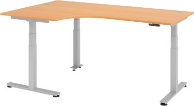 Bureau assis-debout Hammerbacher Ergonomic Aktiv XDSM 82/6/S Imitation hêtre 2 000 x 1 200 x 635 mm