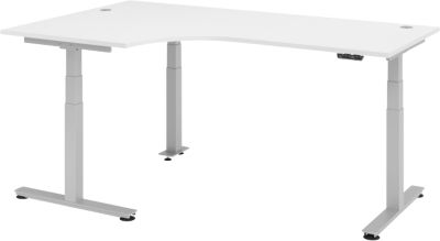 Bureau assis-debout Hammerbacher Ergonomic Aktiv XDSM 82/W/S Blanc 2 000 x 1 200 x 635 mm