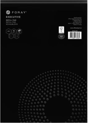 Recharge pour bloc-notes Foray Executive Noir Ligné 100 feuilles Paquet de 5