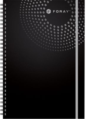 Cahier à spirale Office Depot Noir A5 Couverture poly Ligné 80 Feuilles