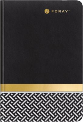 Carnet de notes Foray Elements A5 Couverture rigide Noir, doré Quadrillé 80 Feuilles