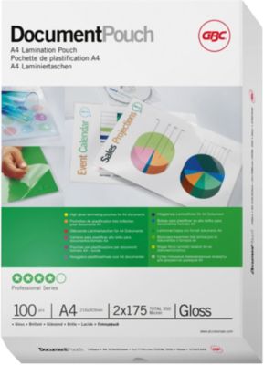 Pochette de plastification GBC Brillant 2 x 175 (350) microns Transparent 100 Unités