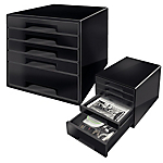 Cassettiera Leitz WOW Cube Black&White 28,7x27x36,3 cm 5 cassetti Nero