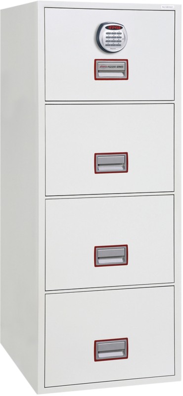 Phoenix World Class Vertical Fire File Aktenschrank Elektronisch 49 L FS2254E Weiß