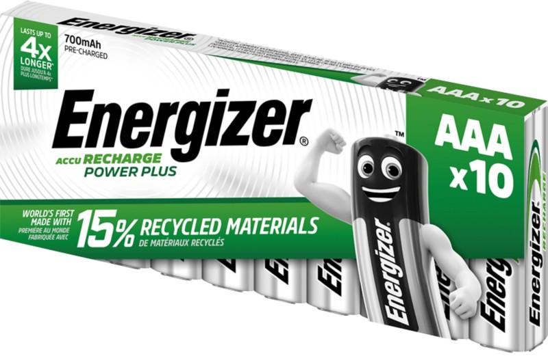 Thumbnail - Energizer AAA Wiederaufladbare Batterien Power Plus HR03 700 mAh NiMH 1,2 V 10 Stück