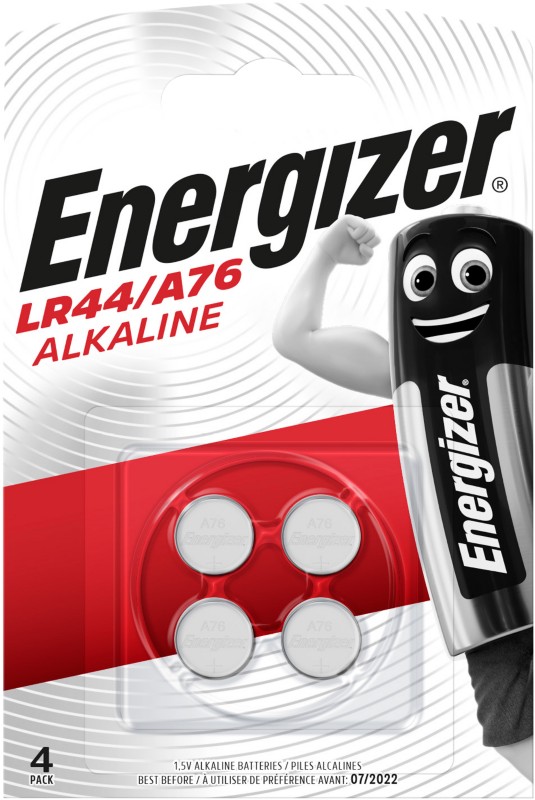 Energizer Knopfzellen LR44 1,5 V Alkali 4 Stück