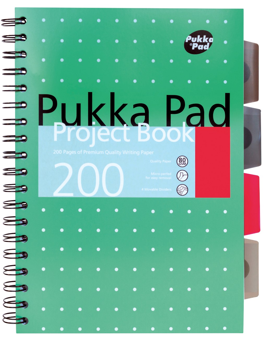 Pukka Pad Projektbuch Metallic B5 Liniert Spiralgebunden PP (Polypropylen) Hardback Grün Perforiert 200 Seiten 3er-Pack