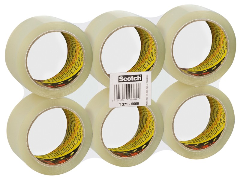 Scotch Verpackungsklebeband Transparent 50 mm (B) x 66 m (L) Gummi 371 6 Rollen