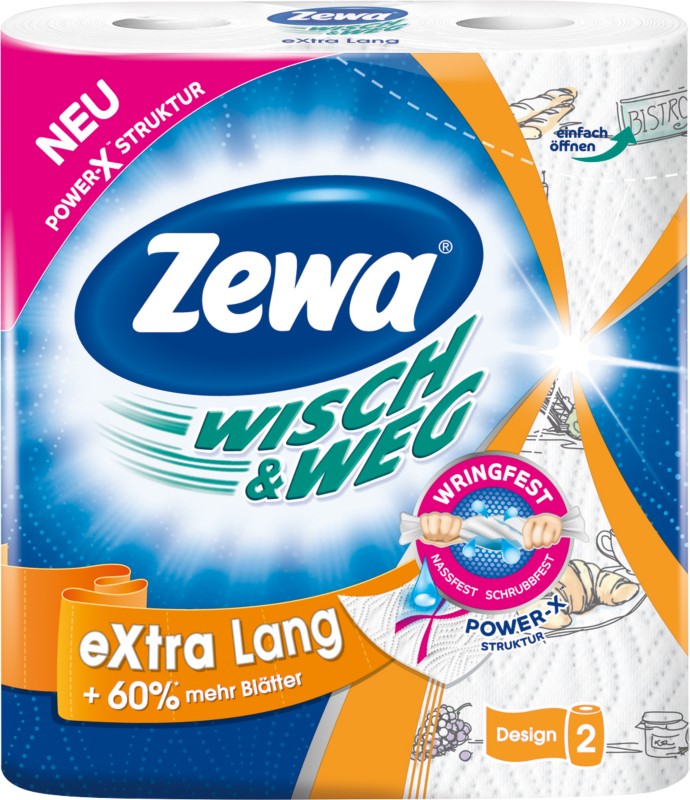 Zewa Küchenrolle 251104 3-lagig 2 Stück à 72 Blatt