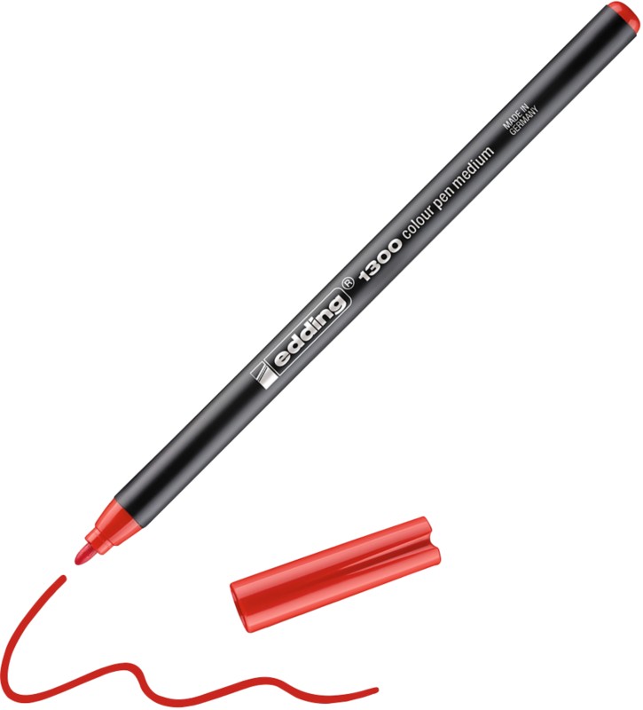Thumbnail - edding Filzstift 3 mm Mittel Rot 1300 10 Stück