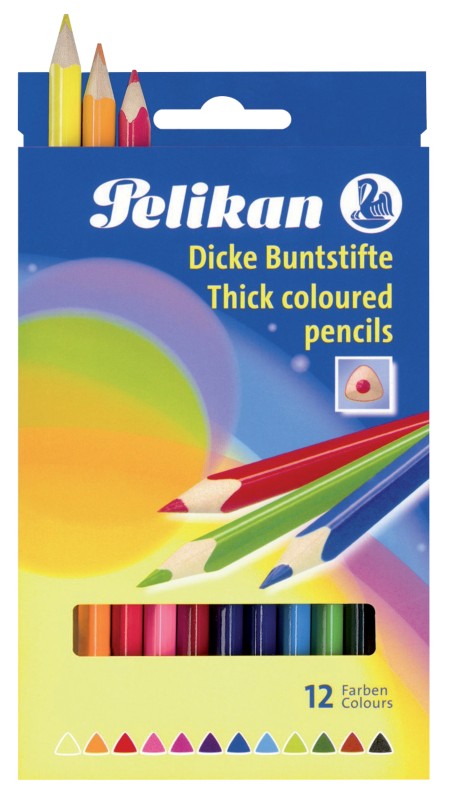 Pelikan Dicke Buntstifte BSD12DN Farbig sortiert 12 Stück