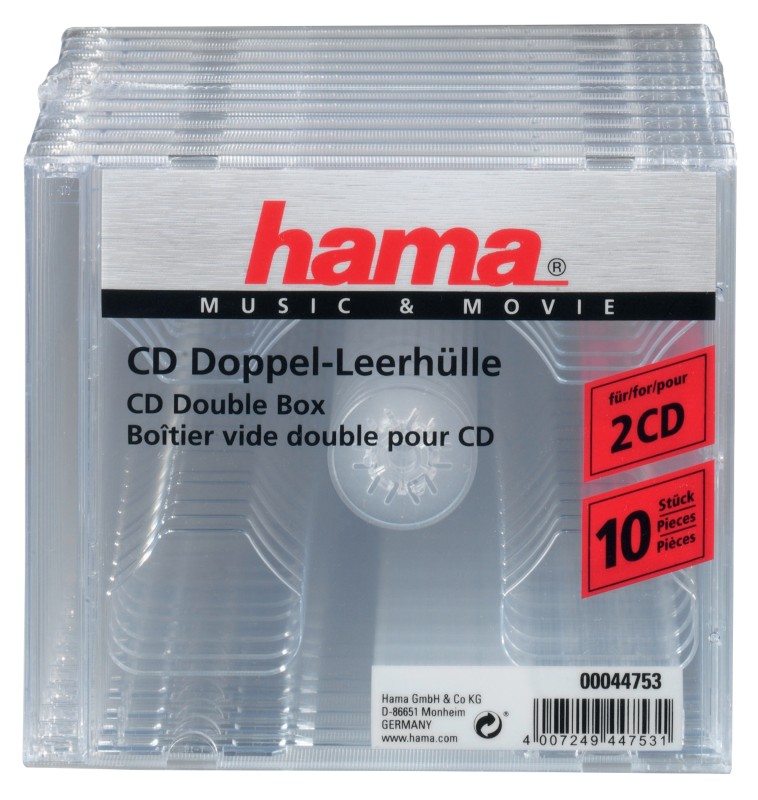 Hama CD-/DVD Leer-Hüllen Transparent 10 Stück