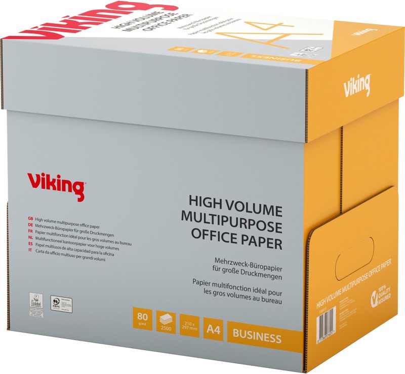 Viking Business DIN A4 Druckerpapier Weiß 80 g/m² Glatt 2500 Blatt