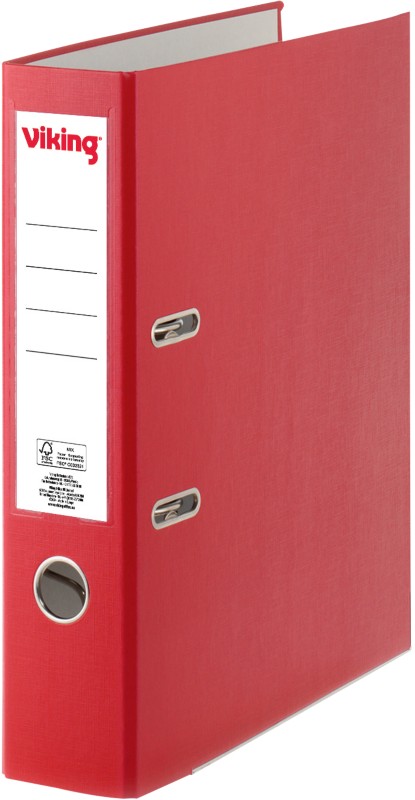 Viking Ordner DIN A4 75 mm Rot 2 Ringe Pappkarton, PP (Polypropylen) Matt Hochformat