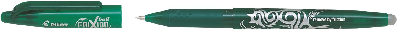 Pilot Frixion Ball Non-Retractable Rollerball Pen Green 0.35 Mm Medium Refillable 50% Recycled Pack Of 12
