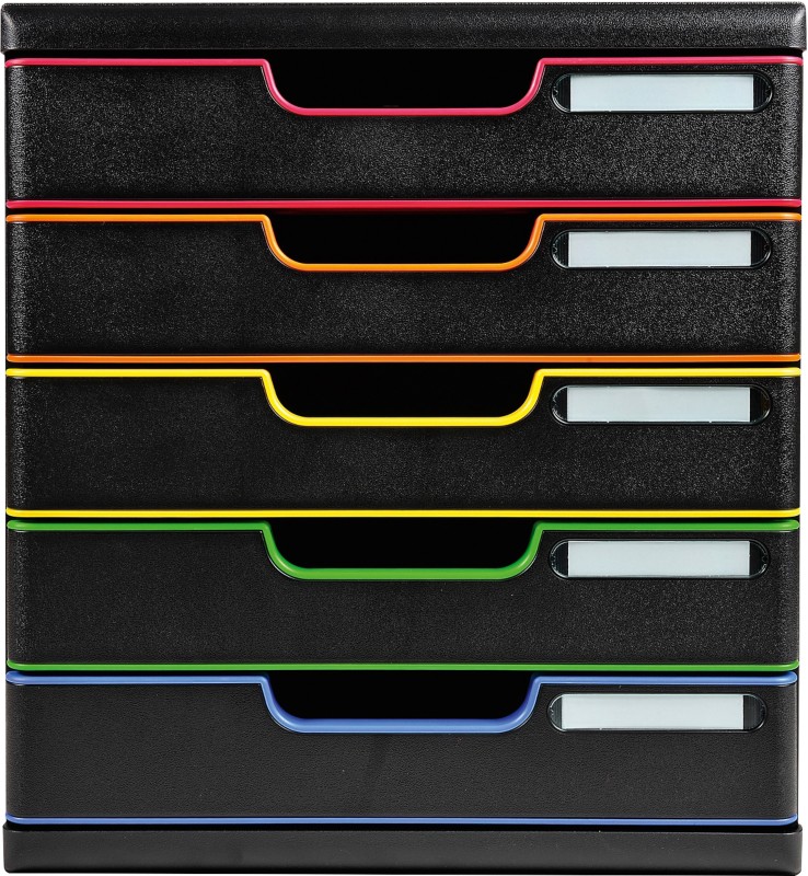 Thumbnail - Exacompta Schubladenbox Modulo5 Fächer Polystyrol Schwarz, Harlequin 35 x 32 cm