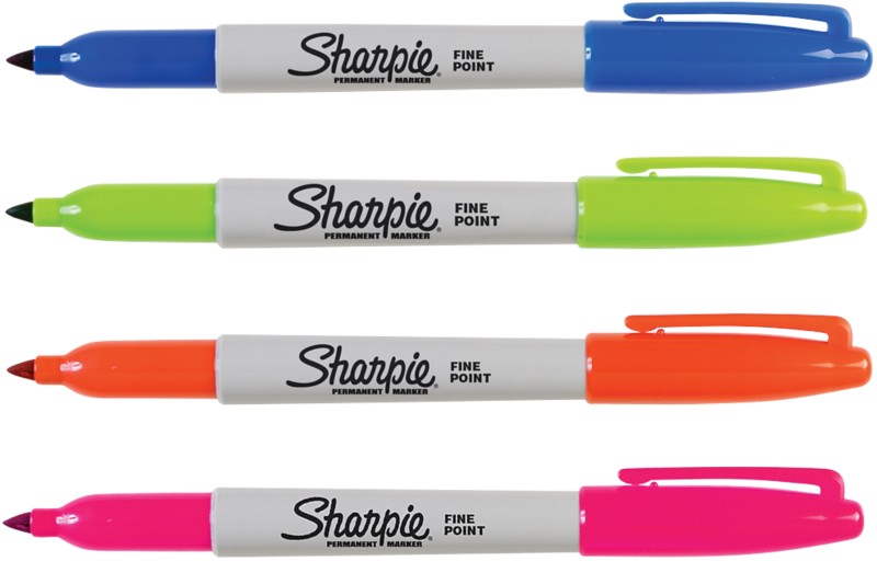 Sharpie Fun Permanentmarker Fein Rundspitze 1 mm Farbig sortiert 4 Stück