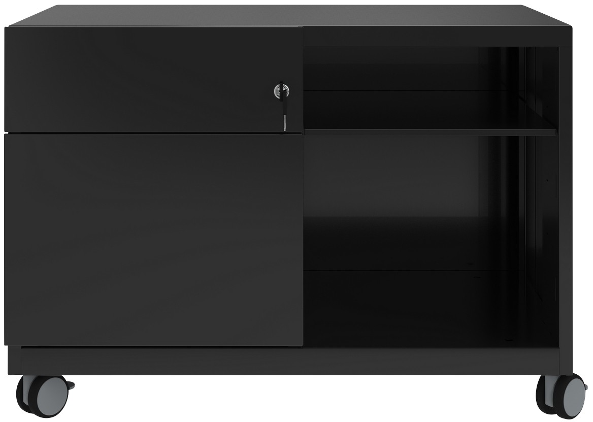 Bisley Rollcontainer Caddy Schublade links Schwarz 800 x 490 x 563 mm