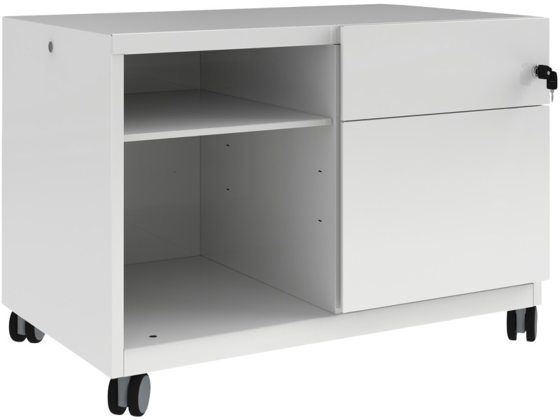 Thumbnail - Bisley Rollcontainer Caddy Schublade rechts Verkehrsweiß 800 x 490 x 563 mm