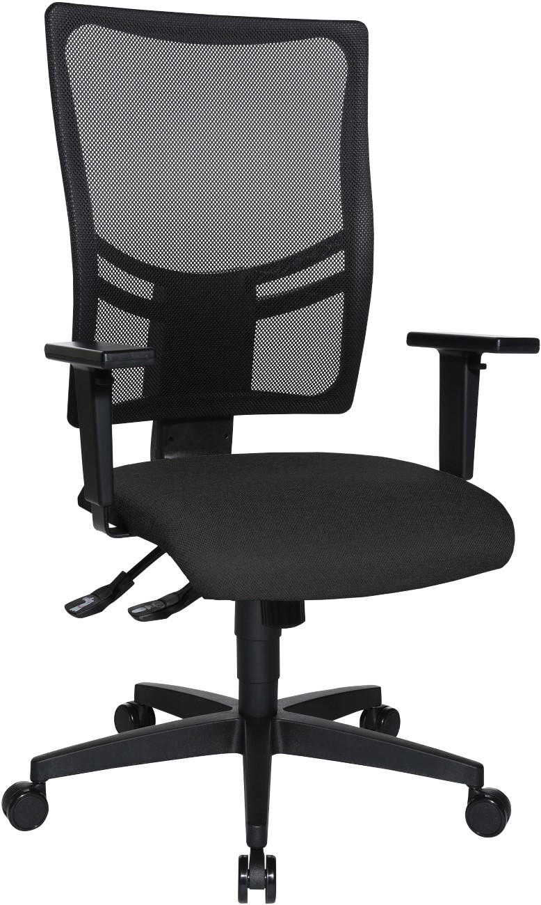 Viking Realspace Sydney Office Chair Synchro Tilt Fabric Height-Adjustable Armrest Height-Adjustable Seat Black 110 Kg