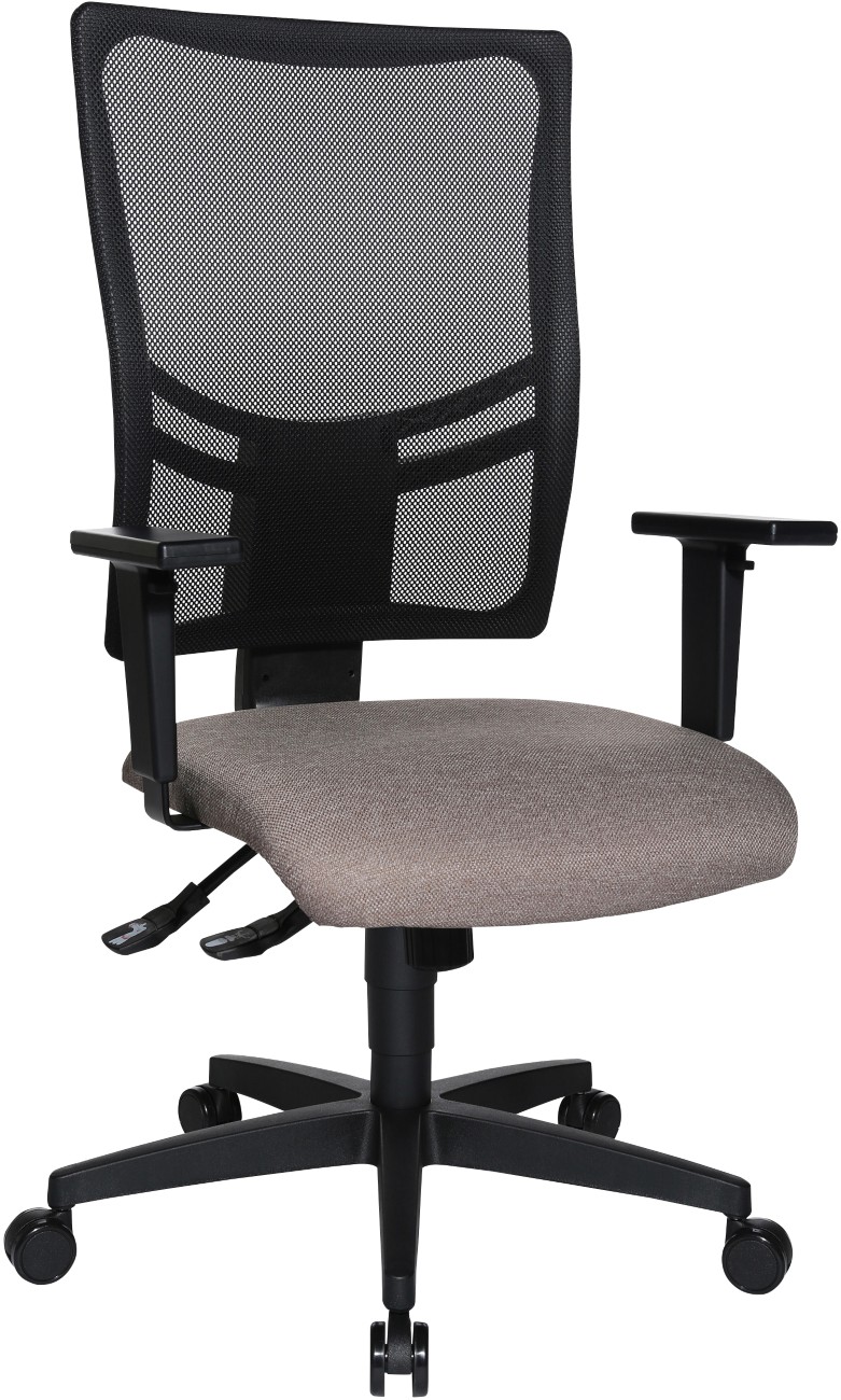 Realspace Sydney Office Chair Synchro Tilt Mesh, Fabric Height-Adjustable Armrest Brown 110 Kg