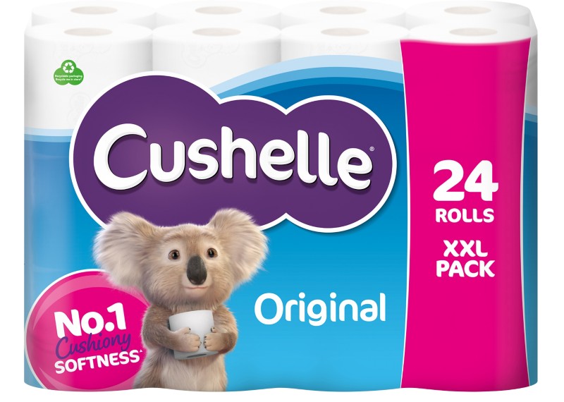 Cushelle Original Toilet Roll 2 Ply 8363031 24 Rolls of 180 Sheets