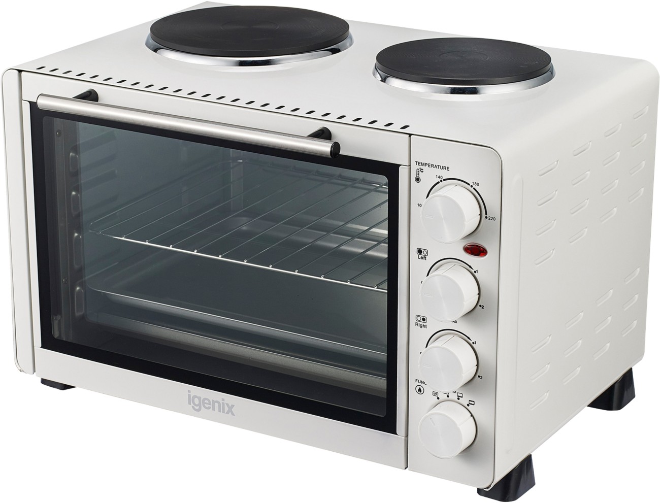 Igenix Mini Oven Double Hotplates Ig7130 1500W White